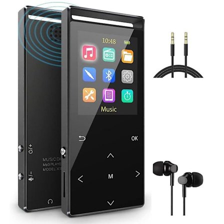16gb Mp3-afspiller, Musrun Mp3-afspiller med Bluetooth-armlomme, Hifi, Aux Record, Sleep Timer, Fm, Fm Record, Black Matt