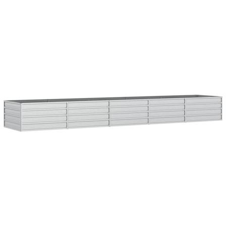 Vidaxl Odlingslåda Upphöjd Galvaniserat Stål 400x80x45 Cm Silver Silver