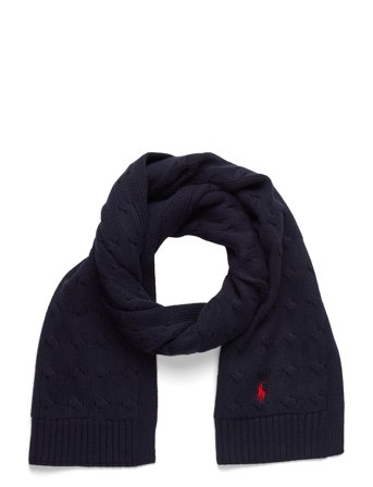 Cable-Knit Cotton Scarf Navy Ralph Lauren Kids