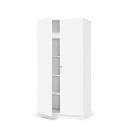 Wooden storage cabinet THEO with full-height doors, 1000x470x2100 mm, white