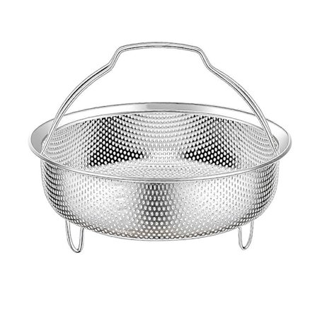 Dampkurv i rustfritt stål med håndtak, matsilkurv, avløpssiler, damprist, grønnsaksdampere [DB]