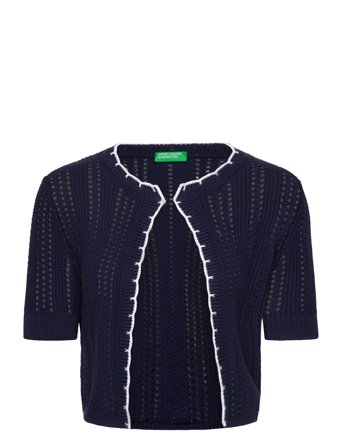 United Colors of Benetton Buttoned Sweater H/S - Navy - L