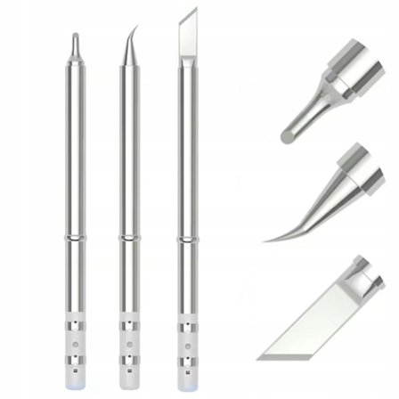 SolderPro T65 Loddespidser Sæt 3-i-1 – Præcisionsspidser | 5,5 mm | Reservedel til T65-K, T65-BC2, T65-IS