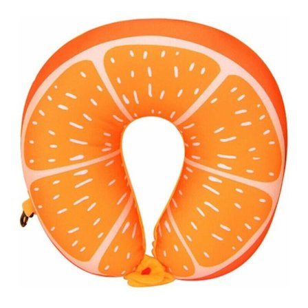 Mjuk tecknad frukt söt U-formad nackkudde kudde för bil hem kontor resor, solig