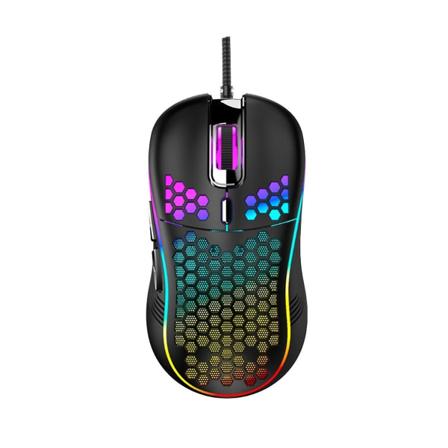 Kablet mekanisk spillmus usb lysende lysmus 7200dpi Justerbar optisk mus for pc-komp Black