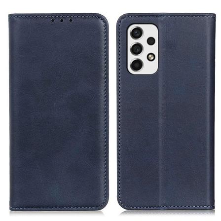 Flip Etui med Pung i ægte Læder til Samsung Galaxy A53 5G - Blå Blue