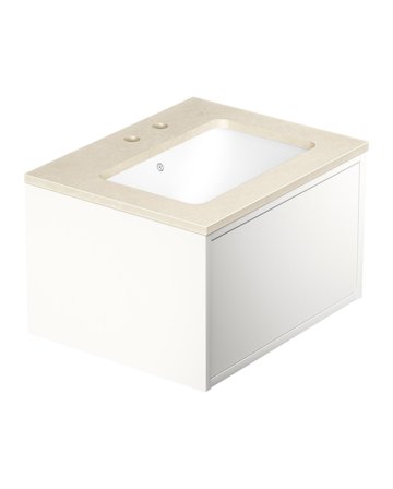 Gustavsberg Ducentic GB71DCVU60DHCC1200 Kommode 60 cm, hvit/beige stein, 2 blandebatterihull Hvit/beige stein, Baderom