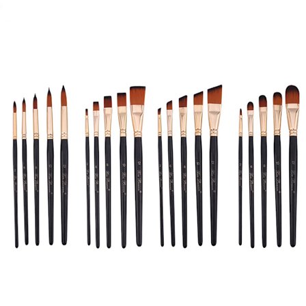 Sæt med 20 stk. pensler til maling