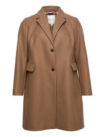 Crv Wool Blend Classic Coat Outerwear Coats Winter Coats Ruskea Tommy Hilfiger