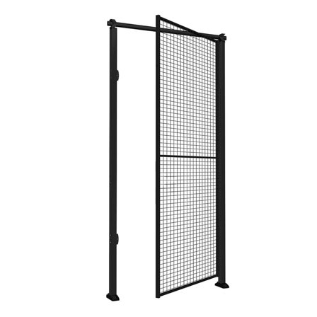 Enkel slagport til nettingvegg X-STORE, inkl. dørstolper, høyrehengt, H2300 B1000 mm, hengelåsbeslag