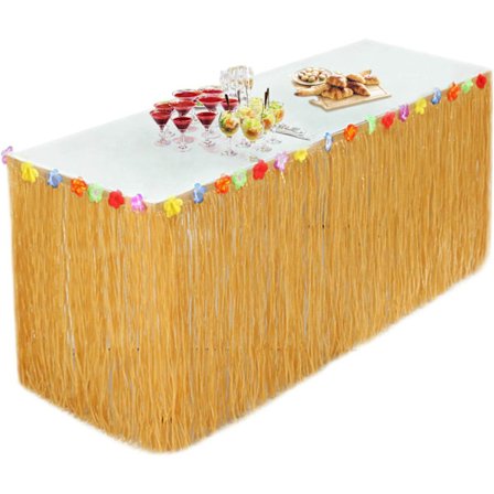 Hawaisk Luau Bordskjørt, Hawaisk Grask skjørt, Luau Party Tiki Beach Tropisk Bursdag Picnic Party Dekorasjon