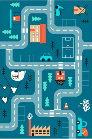 Conceptum Hypnose - Matta ELS582 - Blue - Flerfärgad - Barnmattor - 80X120 - Från Homeroom