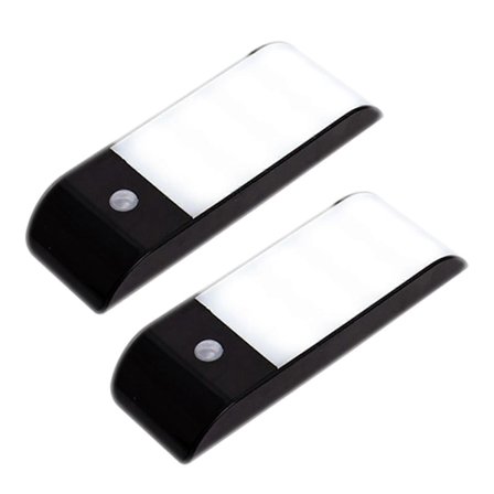 2 stk. bevægelsessensor natlampe 12 LED'er USB genopladelig væg garderobe babyværelse