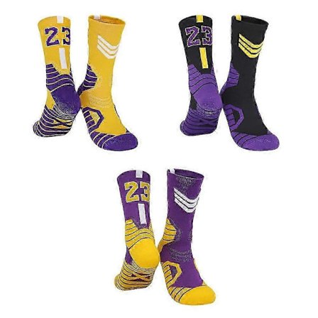 Basketballstrømper, 3-pak polstrede sportsstrømper Crew Socks til mænd og kvinder - WELLNGS