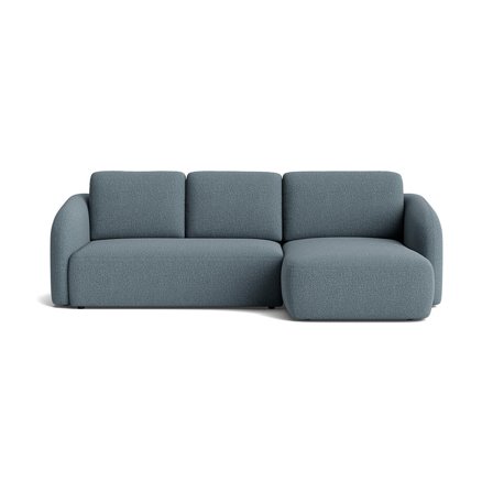 Savona Chaiselongue-Schlafsofa, rechts | Stauraum, Nordic Blau, modernes Design, mit Schlaffunktion und Bettkasten, 94cm Höhe, Uni-Muster