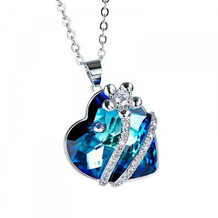 Romantisk Alla hjärtans dag Nyårspresent Halsband med ädelstenar, Kristallhänge Halsband Smycken för kvinnor Månadssten Halsband för kvinnor, Hjärtat 