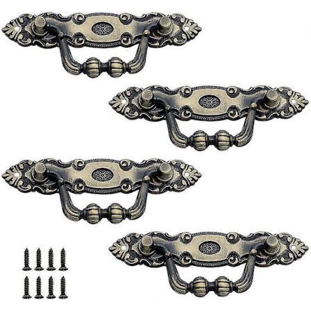 4 st Antika Zink Lådhandtag Brons Lådhandtag Retro Skåphandtag Dekoration Retro Dörrhandtag