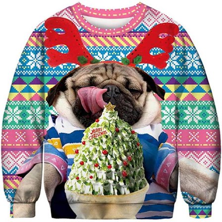 Julegenser 3D Digitaltrykk Rundhalset Genser - W2582701 - Størrelse M