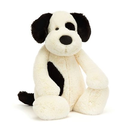 Jellycat Bashful Svart & Gräddfärgad Valp gosedjur 51cm