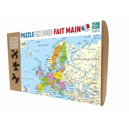 Puu-puzzle - PUZZLE MICHELE WILSON - Euroopan kartta - 50 palaa - Matkustus ja kartat - Lapsi