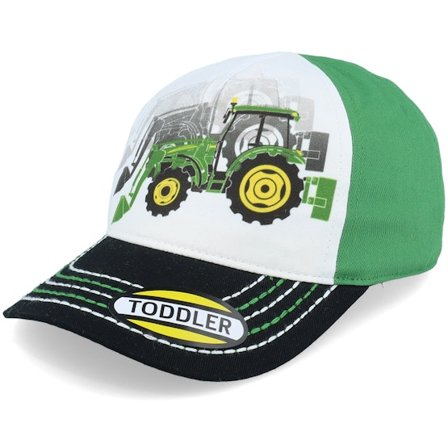 John Deere - Branco unconstructed Boné - Kids Toddler Twill Green/White/Black Dad Cap @ Hatstore