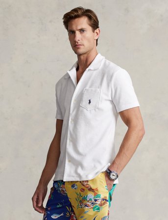 Polo Ralph Lauren Terry Camp Shirt - White - XL