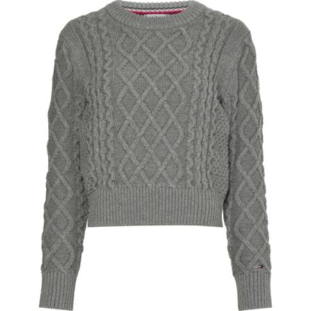 Tommy Hilfiger Round-neck Strik Grå, Dame Striktrøjer