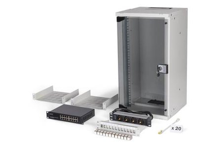Digitus 10 network bundle 12U cabinet and equipment gr SOHO Pro version unmounted NS