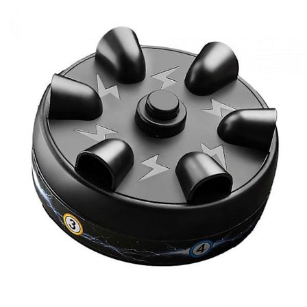 Elektrisk finger løgnedetektor sandhed eller konsekvens spil for 2-6 spillere, shock roulette spil egnet til bryllupssammenkomster sort 11cmx11cmx5cm