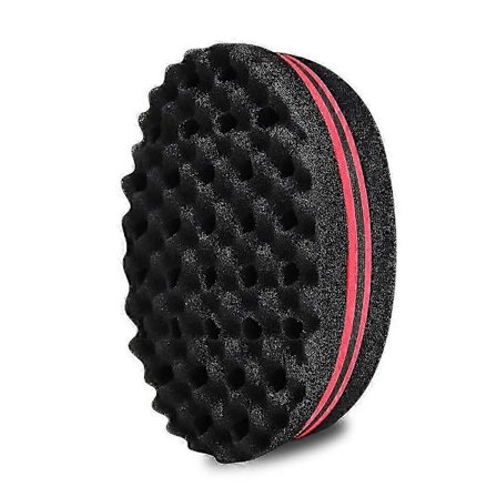 Hårsva børste, store hull (14 mm hull) Afro Curl Sponge, dobbeltsidig oval magisk twist-spolebølge hårsva for hjemmebruk JR2025032600003