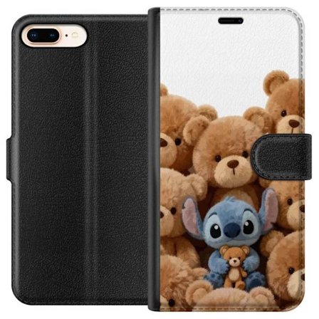 Yhteensopiva Lompakkokotelo Apple Apple iPhone 7 Plus Suloinen ja turvallinen kuvitus Stitchin ympäröimänä, jossa on pehmoja luoden lämpimän ja