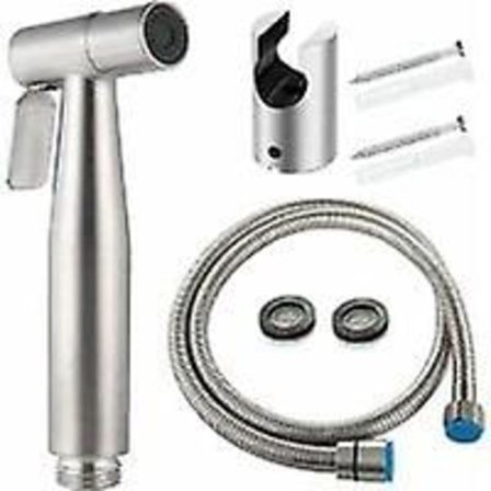 Toalett Bidet Kit med Hånddusj - Håndholdt Bidet Sprayer - Toalett Dusjhode med Slange + Supp [DB]