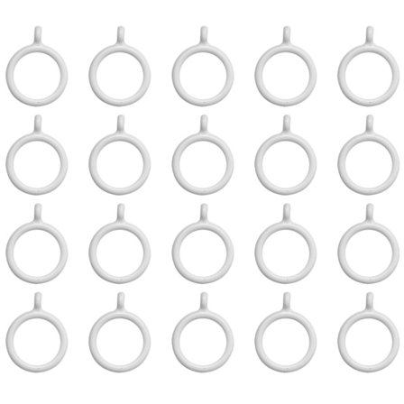 20 Hvide 25Mm Indre Plastik Gardinringe