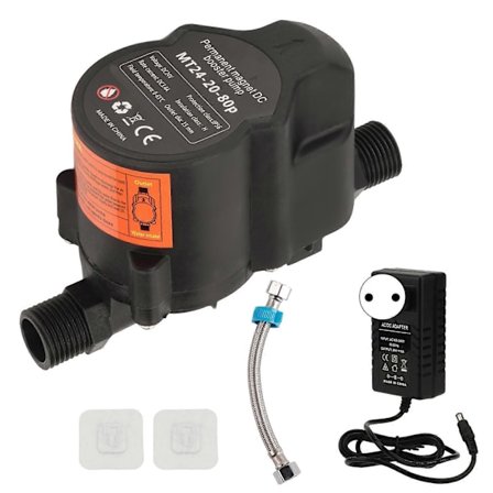 Vanntrykksforsterkerpumpe Helautomatisk Lavt Støynivå Liten Dusjforsterker Sirkulasjonspumpe DC 24V EU-plugg 100?240V