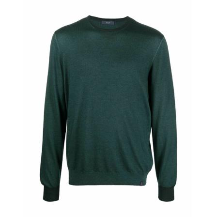 Fay Round-neck Strik Grøn, Herre Strik, Størrelse: 3XL