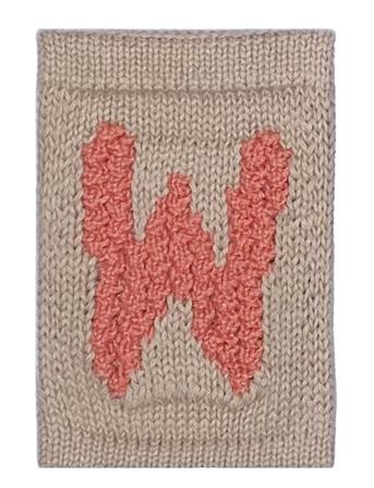 Knitted Letter W, Rose Home Kids Decor Decoration Accessories-details Beige Smallstuff