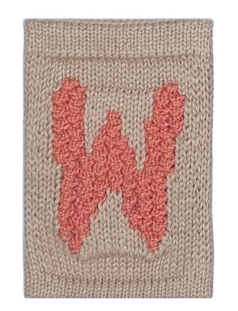 Smallstuff | Knitted Letter W, Rose | ONE SIZE 10 cm