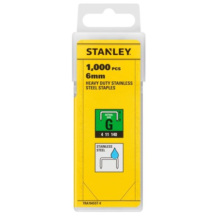 STANLEY TRA704SST-0 Häftklammer rostfri, 1000 st 6 mm, Infästning