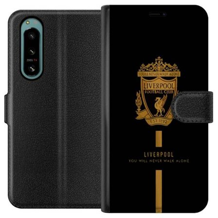 Kompatibelt Plånboksfodral till Sony Sony Xperia 5 IV Liverpool klubbemblem röd vit svart design