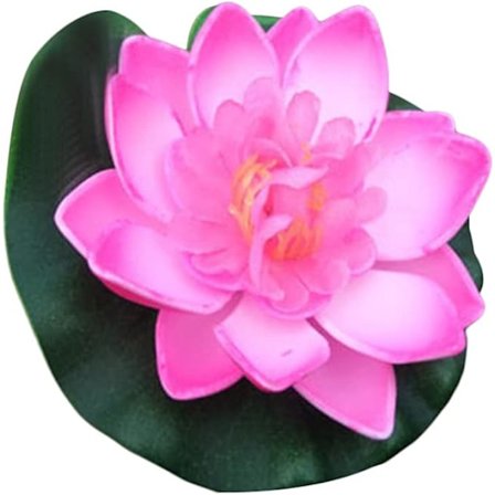 Kunstig Flytende Skum Lotusblomst med Vannlilje, Kunstige Flytende Blomsterplanter Dekorasjon Dam Basseng Lotus Ornamenter for Patio Hage Aq