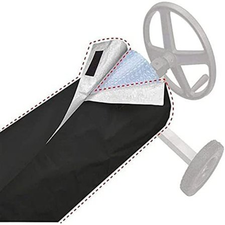 Vattentätt skydd för poolrulle, för trädgård, terrass, swimmingpool, storlek 490 x 96 cm, universell för alla årstider, svart