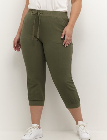 Kaffe Curve Kcnana Capri Pants - Khaki green - 44
