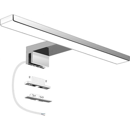 LED Badrumsspegellampa 6W 230V 600lm, IP44 Vattentät 30cm Klämma Badrumsbelysning, Neutral Vit 4000K, Ingen Stroboskopeffekt, 300mm