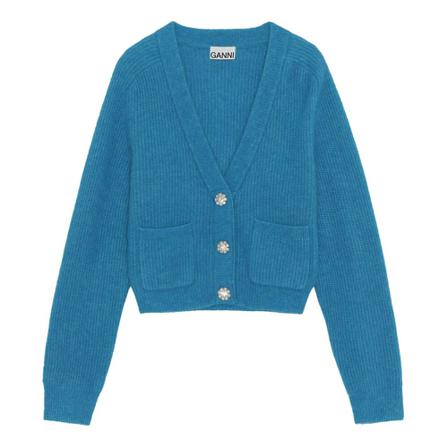 Ganni Cardigan K1739 Blå, Dame Cardigans