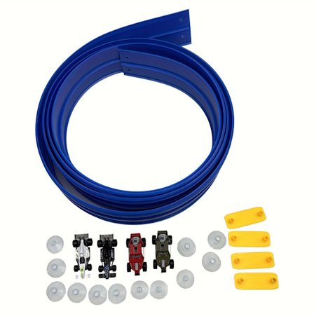 4,88 m fleksibel bane med sugekopper – kompatibel med 1/64 modelbiler, intet batteri, fra 3 år