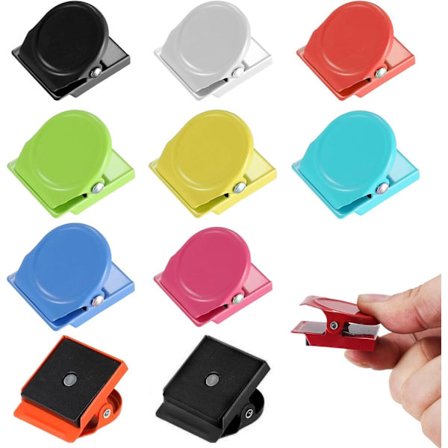 10 stk. Køleskabsmagnetclips, Køleskabsmagneter Clips, Magnetiske Clips, Farverige Stærke Whiteboardmagneter til Whiteboard Opslagstavle