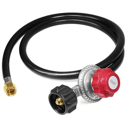 Högtrycks Propan 0-20 Psi Justerbar Regulator Med 1,2m Qcc1/Type1 Slang - Passar För Propane Burn