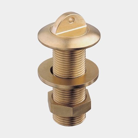 Dyvika / bottenplugg båt Guidi Thru-Bilge Outlet, genomgående, mässing, 3/4" (19 mm)