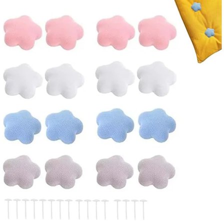 16-pack Täcke Klämmor, Täcke Hållare, Stjärnmönster med Knappar, Utan Stålnål, Tjocka Täcke Clips för Lakan