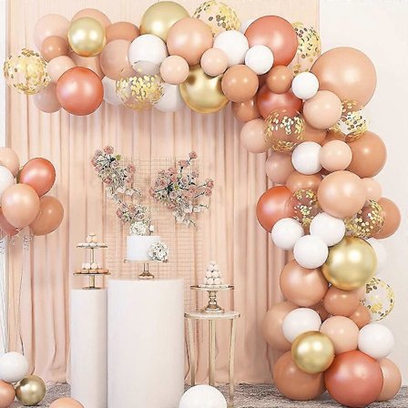 Ballonggirlang Kit, 121 delar Ballongbåge Dekor Kit Roséguld